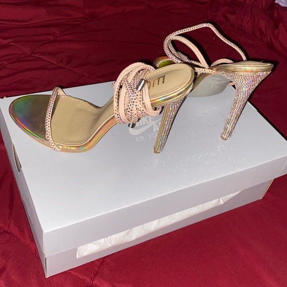 EGO Shoes Ego Glitter Laceup Heels Poshmark